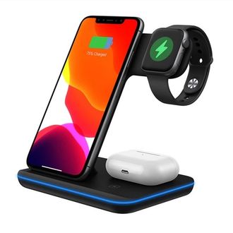 Беспроводное зарядное устройство Z5 3 в 1 для iPhone/AppleWatch/AirPods (Black) - фото 2