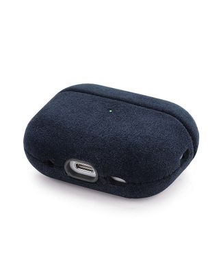 Чехол Alcantara Case for Apple for AirPods 4 с карабином (dark blue) - фото 2 Чехол Alcantara Case for Apple for AirPods 4 с карабином (dark blue) - фото 2