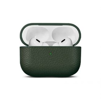 Чехол Leather Croco AirPods 4 (dark green) - фото 1