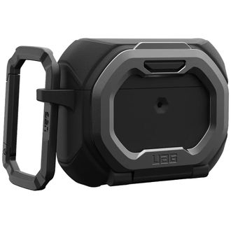 Чохол UAG для AirPods Pro (Gen 3, 2025) with Built-in Phone Stand Monarch Black/Silver (104131114034) - фото 2