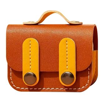 Чохол Leather Case Briefcase для AirPods 4 (Brown / Yellow) - фото 1 Чохол Leather Case Briefcase для AirPods 4 (Brown / Yellow) - фото 1