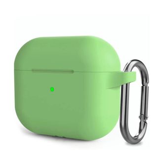 Чехол Silicone Caseс карабином New AirPods 3 Matcha Green - фото 1