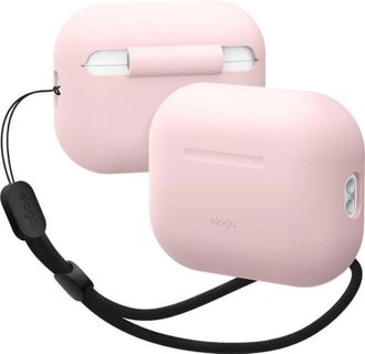 Чохол Elago Silicone Basic Case with Nylon Lanyard Light Pink for Airpods Pro 2nd Gen (EAPP2SC-BA+ROSTR-LPK) - фото 2