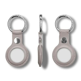 Чехол для AirTag Leather Key Ring, Grey - фото 1