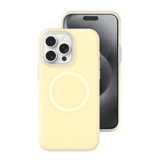 Чехол Neon Silicone Case MagSafe (iPhone 15 Pro – Mellow Yellow) - фото 1