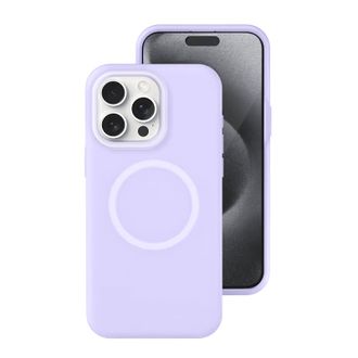 Чехол Neon Silicone Case MagSafe (iPhone 15 Pro Max – Purple) - фото 1