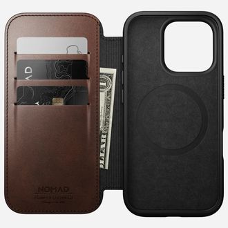 Чохол Nomad Modern Leather Case Folio Rustic Brown Horween for iPhone 16 Pro (NM01676485) - фото 3 Чохол Nomad Modern Leather Case Folio Rustic Brown Horween for iPhone 16 Pro (NM01676485) - фото 3