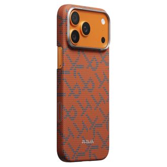 Чехол Pitaka Edge Ultra-Slim Monogram Blue/Orange for iPhone 17 Pro (KI1703PTK) - фото 2