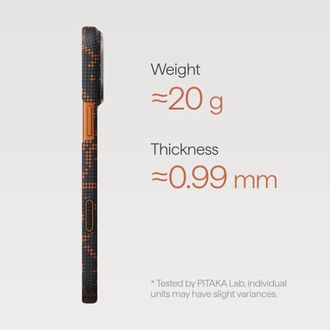 Чехол Pitaka Edge Ultra-Slim Case Monogram Black/Orange for iPhone 17 Pro Max (KI1704PTKP) - фото 4