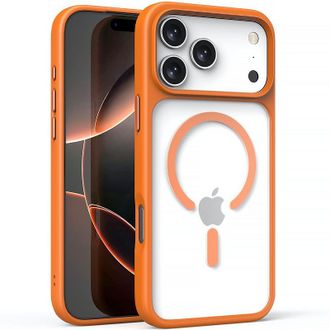 Чехол TPU+PC Metal Buttons with MagSafe iPhone 17 Pro Max (6.9") (Оранжевый / Orange) - фото 1