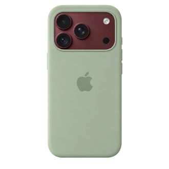 Чехол Silicone Case with MagSafe + Button iPhone 18 Pro Max Light Moss Green - фото 1