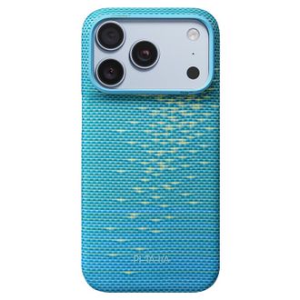 Чехол Pitaka Edge Ultra-Slim Glints of Gold Lucid Blue for iPhone 18 Pro/17 Pro (KI1812P) - фото 1