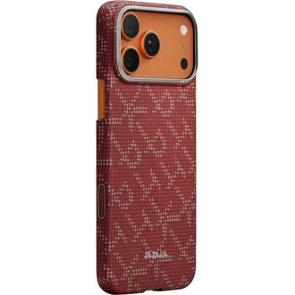 Чехол Pitaka Ultra-Slim Case Monogram Red/Gold for iPhone 17 Pro (KI1702PTK) - фото 3