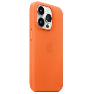 Чехол Leather Case with MagSafe 14 pro Orange - фото 2