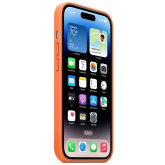 Чехол Leather Case with MagSafe 14 pro Orange - фото 3