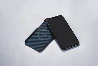 Чохол Pitaka MagEZ Case 4 Twill 1500D Black/Blue for iPhone 15 (KI1508) - фото 2