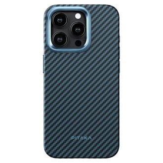 Чехол Pitaka MagEZ Case Pro 4 Twill 1500D Black/Blue for iPhone 15 Pro (KI1508PPA) - фото 1