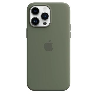 Чохол Silicone Case with Animation & MagSafe 14 Pro Max Oliv - фото 1