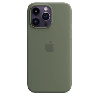 Чохол Silicone Case with Animation & MagSafe 14 Pro Max Oliv - фото 2