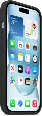 Чехол Silicone Case with MagSafe iPhone 15 Black - фото 2