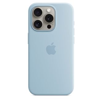 Чехол Silicone Case with MagSafe iPhone 15 Pro Light Blue - фото 1