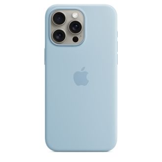Чехол Silicone Case with MagSafe iPhone 15 Pro Max Light Blue - фото 2
