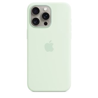 Чохол Silicone Case with MagSafe iPhone 15 Pro Max Soft Mint - фото 2