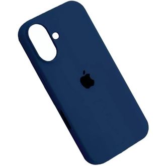 Чехол Silicone Case Full Protective (AA) для Apple iPhone 16 (6.1") (Синий/Deep navy) - фото 2