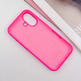 Чехол Silicone Case Full Protective (AA) для Apple iPhone 16 (6.1") (Розовый / Barbie pink) - фото 3