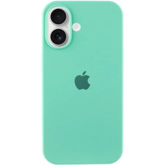 Чехол Silicone Case Full Protective (AA) для Apple iPhone 16 (6.1") (Бирюзовый/Marine Green) - фото 1