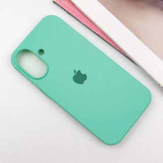 Чехол Silicone Case Full Protective (AA) для Apple iPhone 16 (6.1") (Бирюзовый/Marine Green) - фото 2