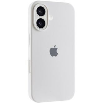 Чехол Silicone Case Full Protective (AA) для Apple iPhone 16 Plus (6.7") (Белый/White) - фото 2