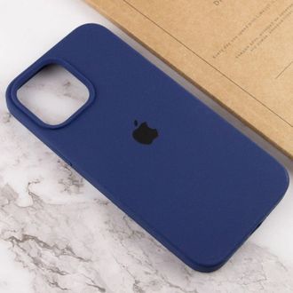 Чехол Silicone Case Full Protective (AA) для Apple iPhone 16 Pro (6.3") (Синий/Deep navy) - фото 2
