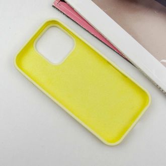 Чехол Silicone Case Full Protective (AA) для Apple iPhone 16 Pro Max (6.9") (Желтый/Mellow Yellow) - фото 3