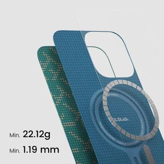 Чехол Pitaka Tactile Woven Case Monogram Green/Gold for iPhone 16 Pro (KI1601PTK) - фото 3