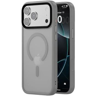 Чехол TPU+PC Metal Buttons with MagSafe iPhone 17 Pro (6.3") (Серый / Grey) - фото 1 Чехол TPU+PC Metal Buttons with MagSafe iPhone 17 Pro (6.3") (Серый / Grey) - фото 1