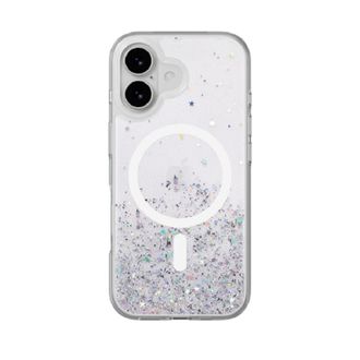 Чохол SwitchEasy Starfield M 3D Glitter Case with MagSafe for iPhone 17, Transparent/White Ring - фото 1