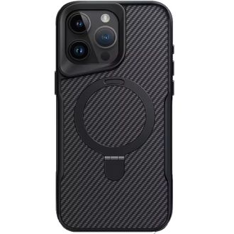 Чохол TPU+PC Metal Buttons with MagSafe iPhone Carbon Ring для Apple iPhone 15 Pro Max (6.7") (Чорний) - фото 1