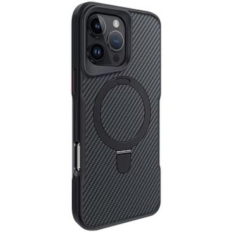 Чехол TPU+PC Metal Buttons with MagSafe iPhone Carbon Ring для Apple iPhone 16 Pro (6.3") (Черный) - фото 2
