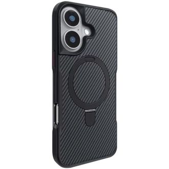 Чохол TPU+PC Metal Buttons with MagSafe iPhone Carbon Ring для Apple iPhone 16 (6.1") (Чорний) - фото 1
