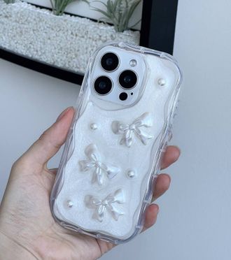 Чохол для iPhone 15 Pro Max – Soft Waves (Bows & Pearls) - фото 1