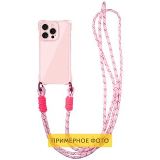 Чохол TPU CrossBody with straps для Apple iPhone 16e (6.1") (Pink) - фото 1