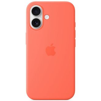 Чехол Silicone Case with MagSafe + Button iPhone 16 Tangerine - фото 1