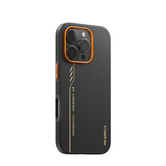 Чехол Blueo Fully Wrapped Aramid Fiber Case for iPhone 16 Pro Max Orange/Black - фото 1