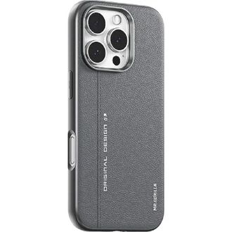 Чохол Blueo Premium Leather Case for iPhone 16 Pro Max Grey - фото 1
