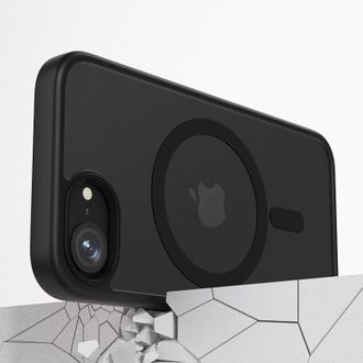 Чохол TPU+PC Metal Buttons with MagSafe Colorful для Apple iPhone 16e (6.1") (Чорний / Black) - фото 2