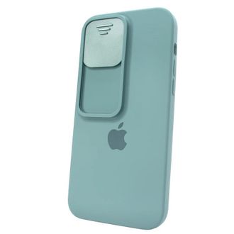 Чехол Silicone with Logo Hide Camera (iPhone 14 Pro, Pine Green) - фото 1