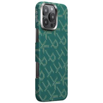 Чехол Pitaka Tactile Woven Case Monogram Green/Gold for iPhone 16 Pro (KI1601PTK) - фото 2
