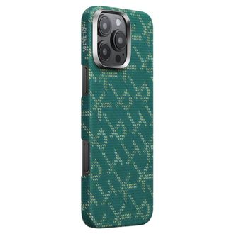 Чехол Pitaka Tactile Woven Case Monogram Green/Gold for iPhone 16 Pro Max (KI1601PTKP) - фото 2