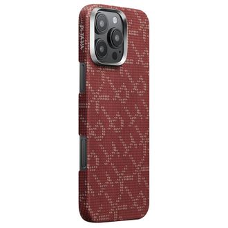 Чохол Pitaka Tactile Woven Case Monogram Red/Gold for iPhone 16 Pro (KI1602PTK) - фото 2